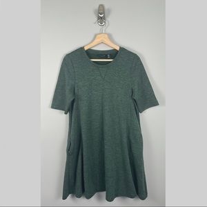 Adrienne Vittadini Tunic Dress with Pockets Heather Green M